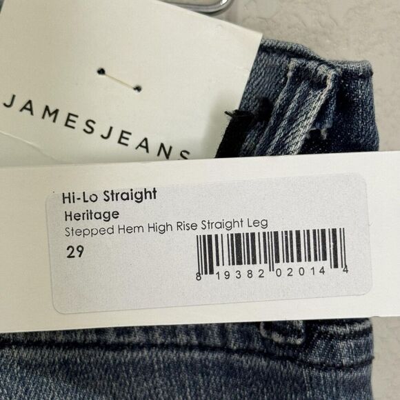James Jeans Jeans Womens 29 Blue Hi-Lo Straight High Rise Stepped Hem Made USA - Picture 8 of 11